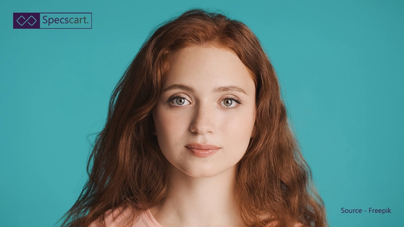 Rare grey eyes guide: A portrait of a woman with natural grey irises, illustrating the unique eye colour discussed in this beginner's guide.
