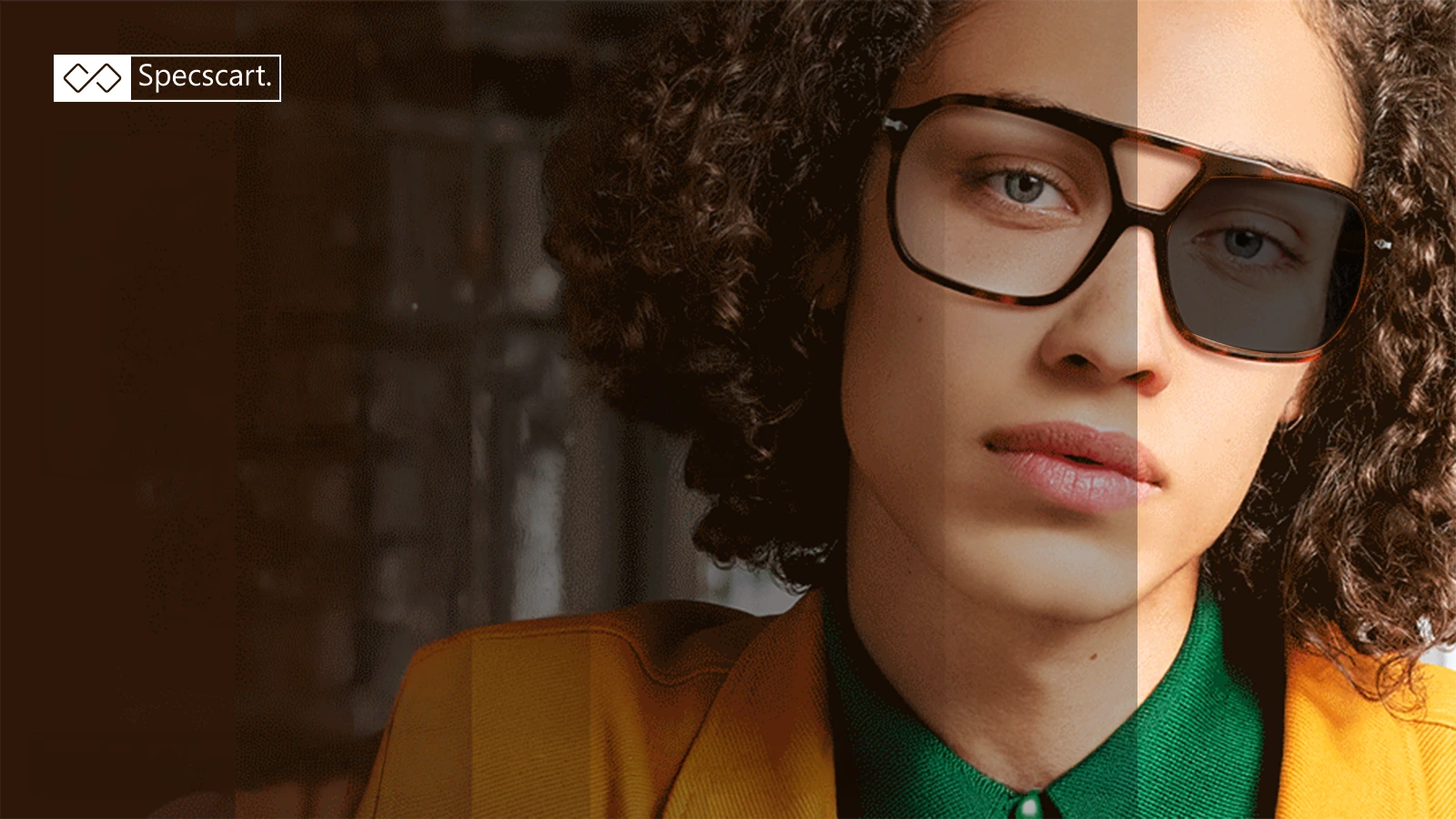 Top 5 Pros & Cons of Transitions® Lenses A pair of transition glasses on a wooden surface with one clear lens and one darkened lens, showing their ability to adapt to outdoor sunlight.