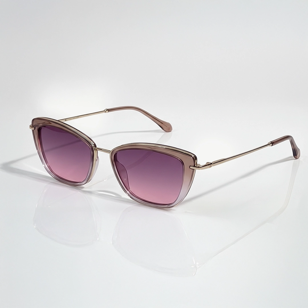 Pink Sunglasses A pair of classic silver-framed pilot sunglasses with soft pink-tinted lenses, displayed against a minimalist pastel pink gradient background.