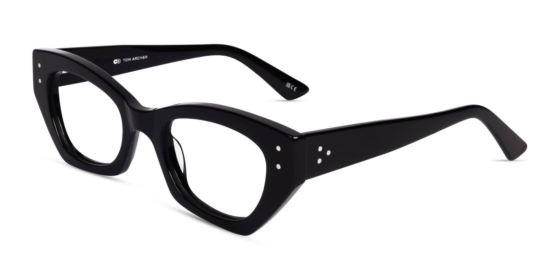 Thick Black Geometric Fullrim Acetate Glasses Thick Black Geometric Fullrim Acetate Glasses