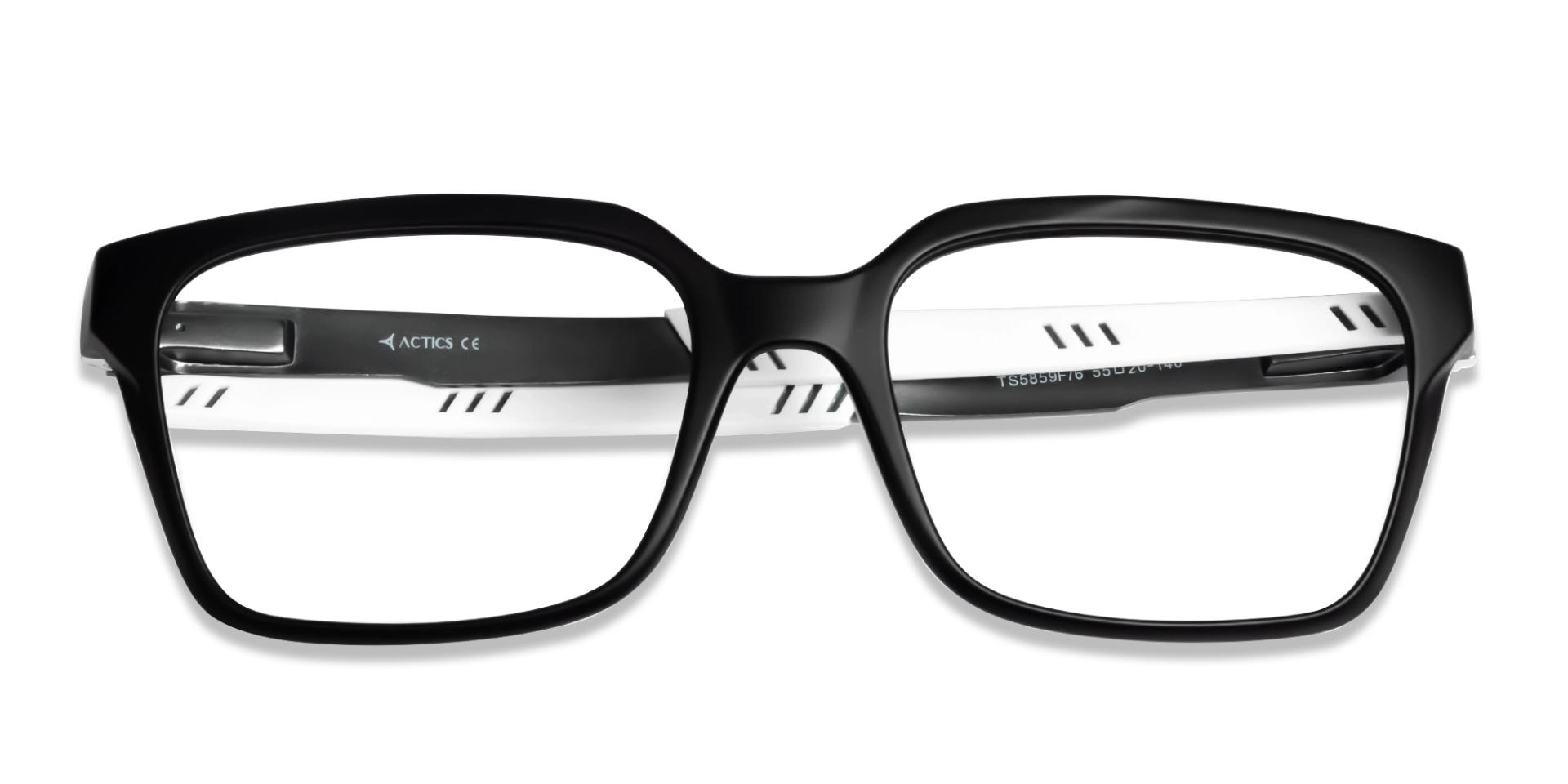 Black & White Square Athletic Glasses-6