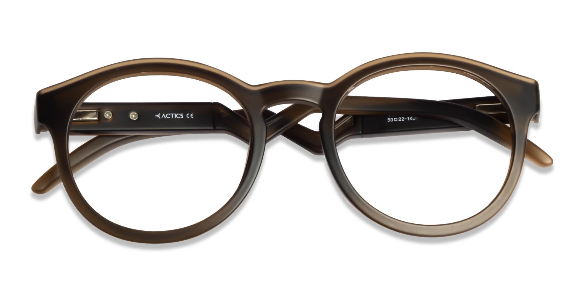Translucent Brown Round Athletic Eyeglasses-6