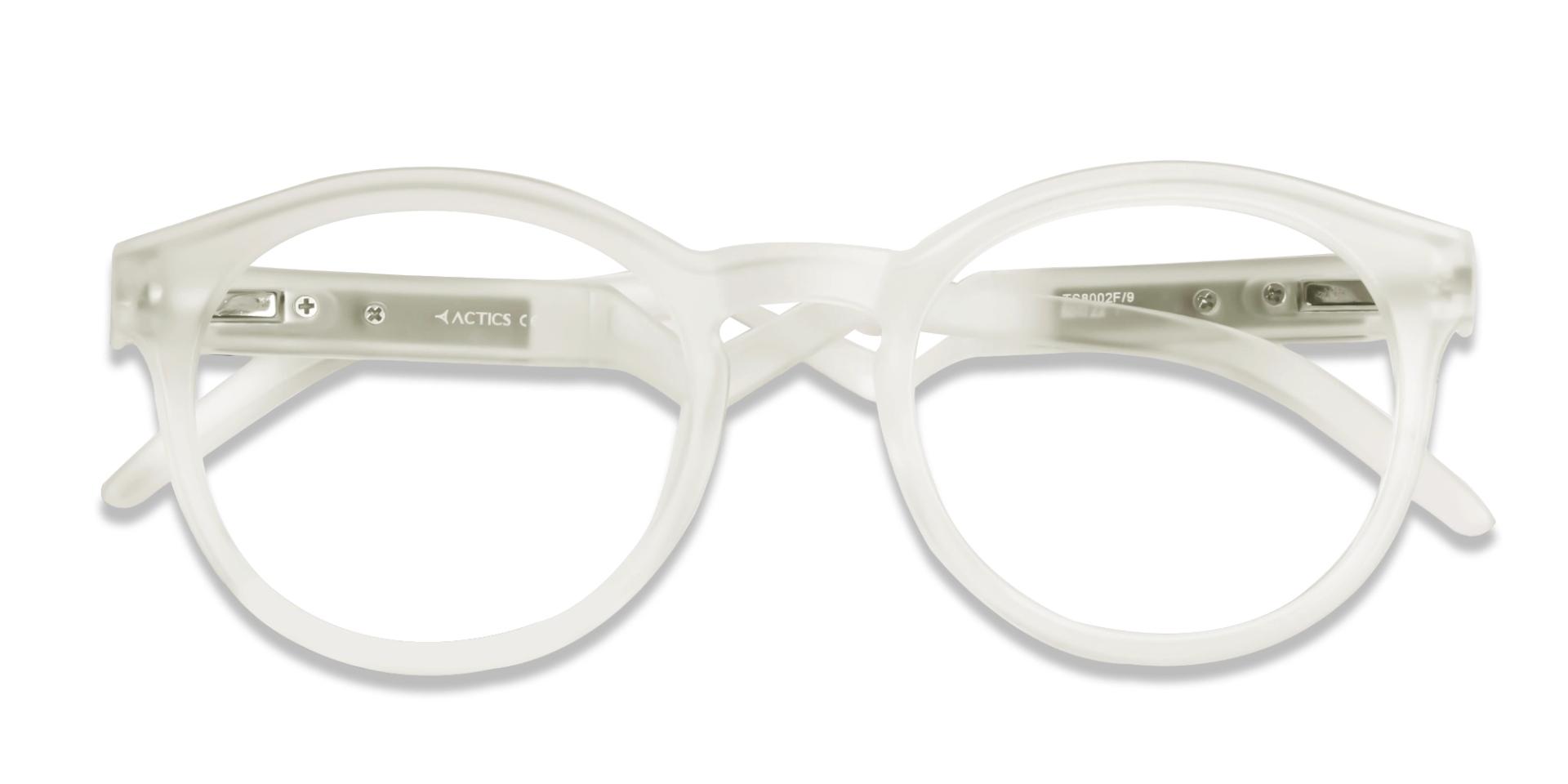 Dove White Round Sports Eyeglasses-6