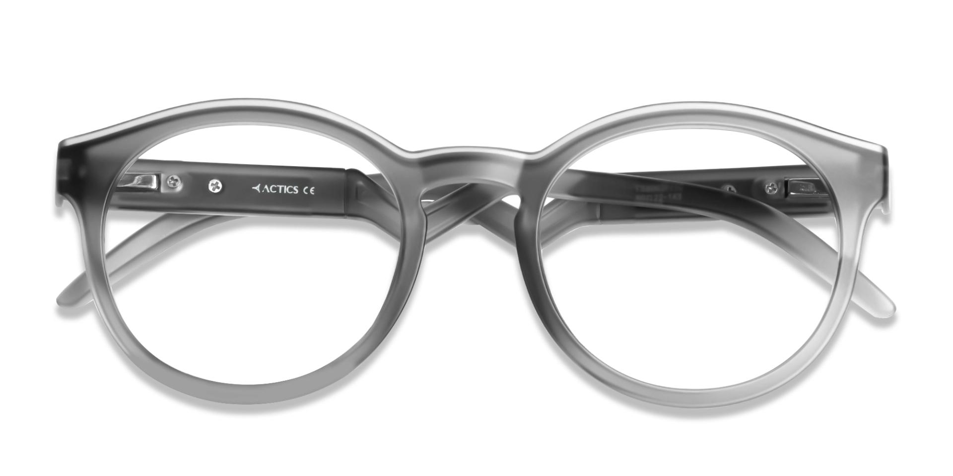 Translucent Grey Round Sports Eyeglasses-6