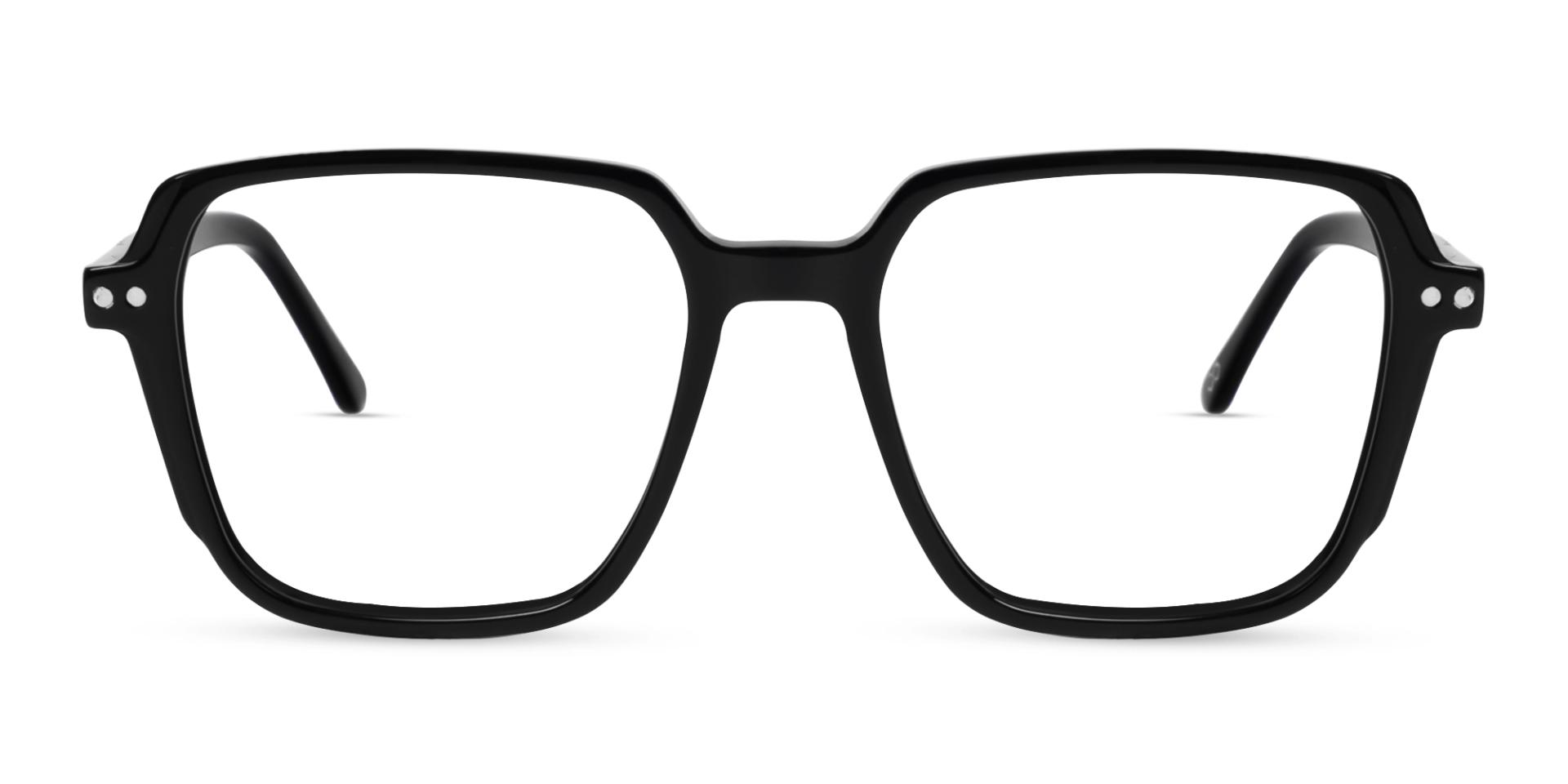 Black Clip-On Glasses – Magnetic Green & Yellow Lenses