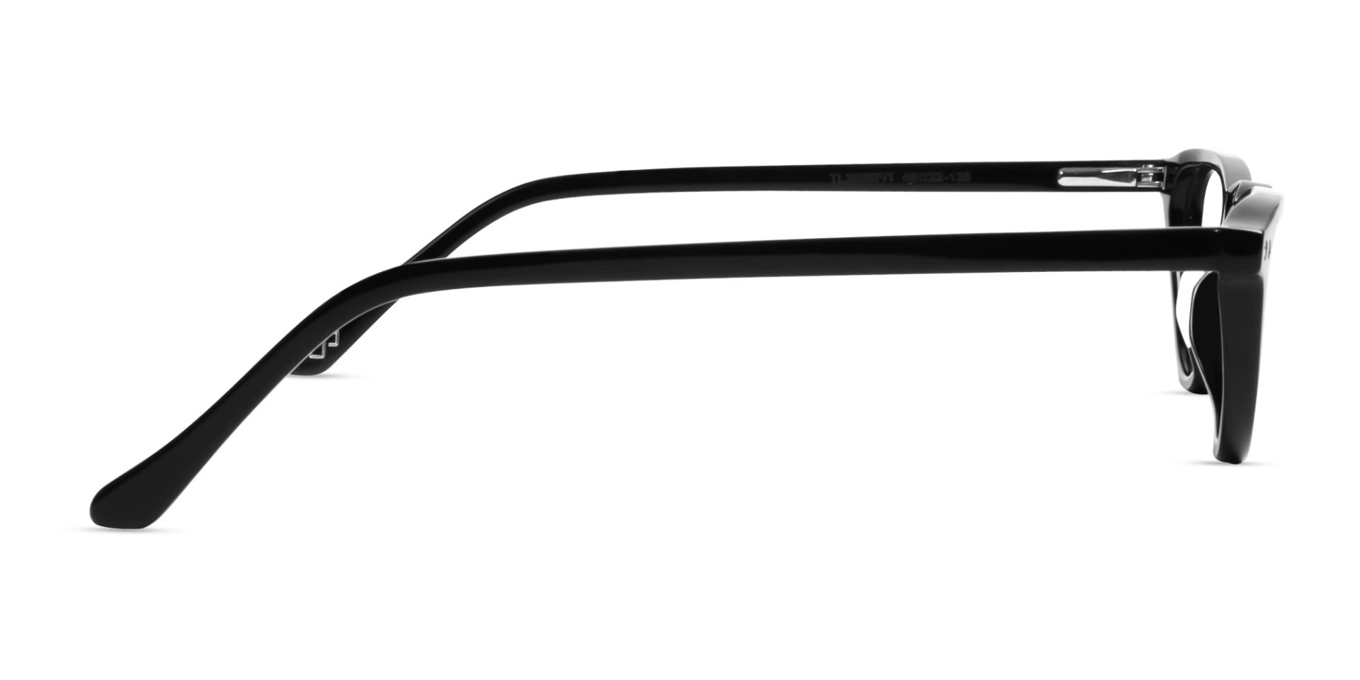 Black Cateye Clip-On Glasses - Yellow & Dark Grey Lenses