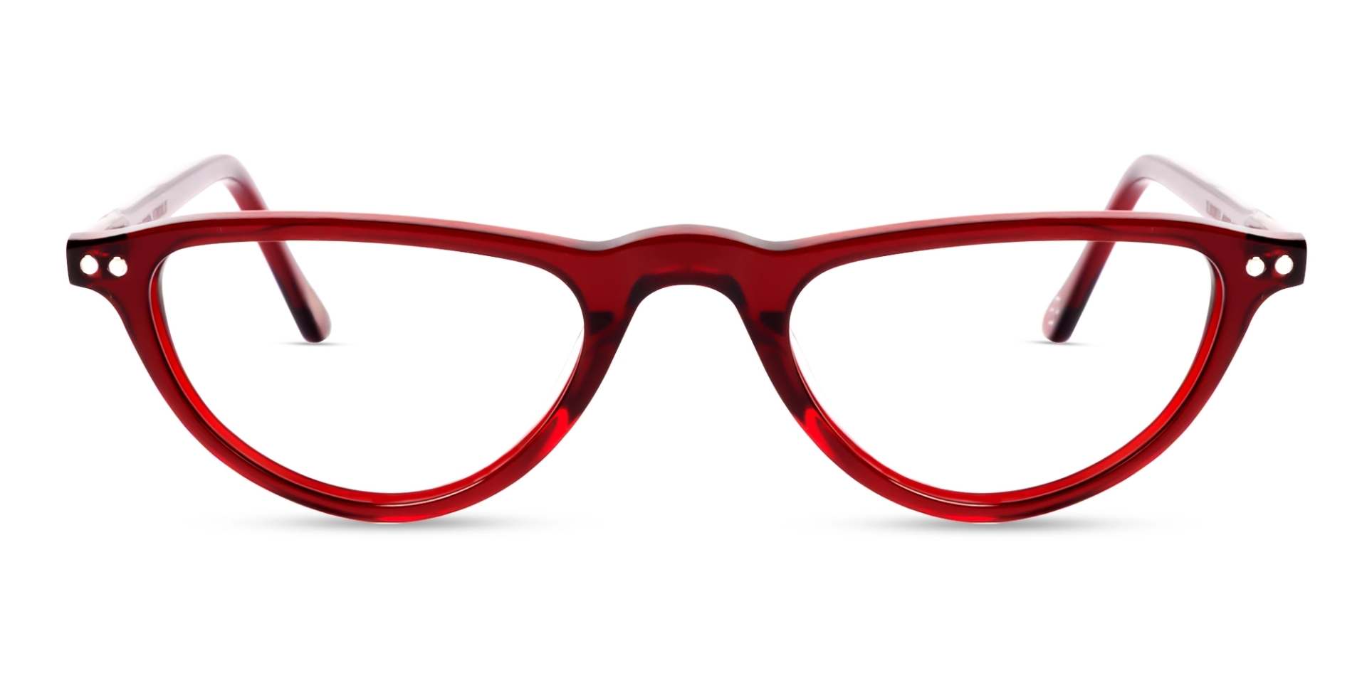 Cherry Red Frame With Yellow & Green Clip-On
