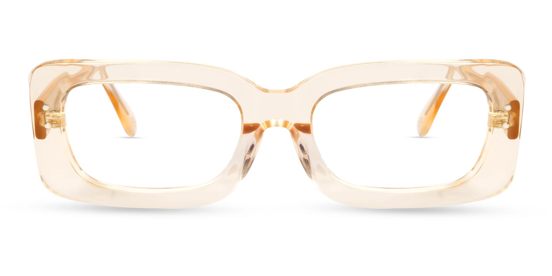 Crystal Peach Magnetic Clip-On Glasses – Yellow & Green Lenses