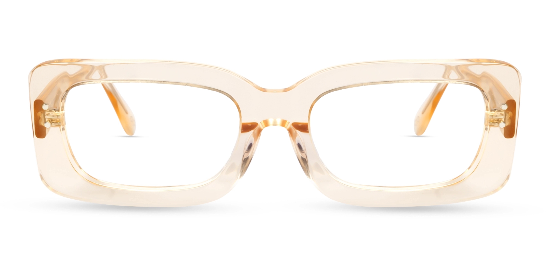 Crystal Peach Magnetic Clip-On Glasses – Yellow & Green Lenses Crystal Peach Magnetic Clip-On Glasses – Yellow & Green Lenses