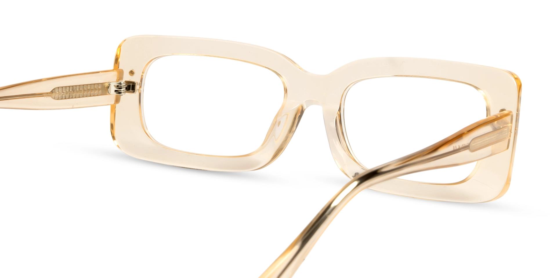 Crystal Peach Magnetic Clip-On Glasses – Yellow & Green Lenses
