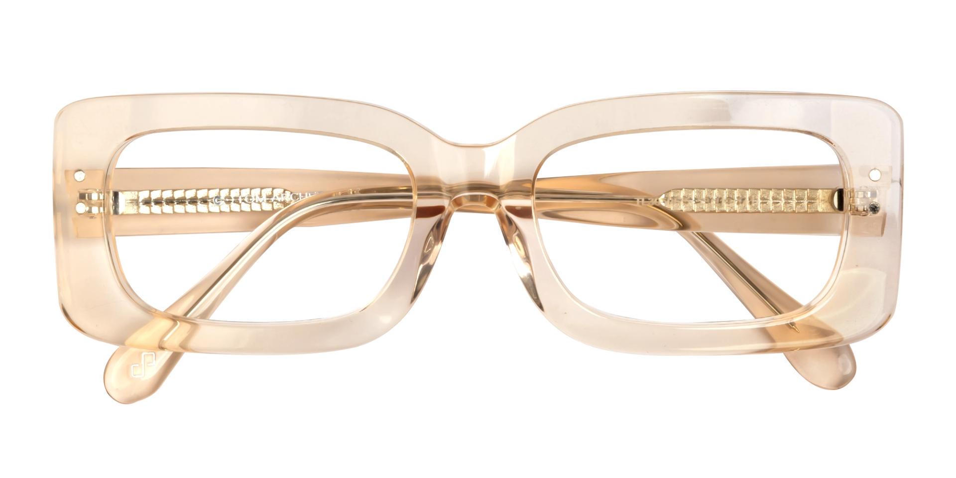Crystal Peach Magnetic Clip-On Glasses – Yellow & Green Lenses