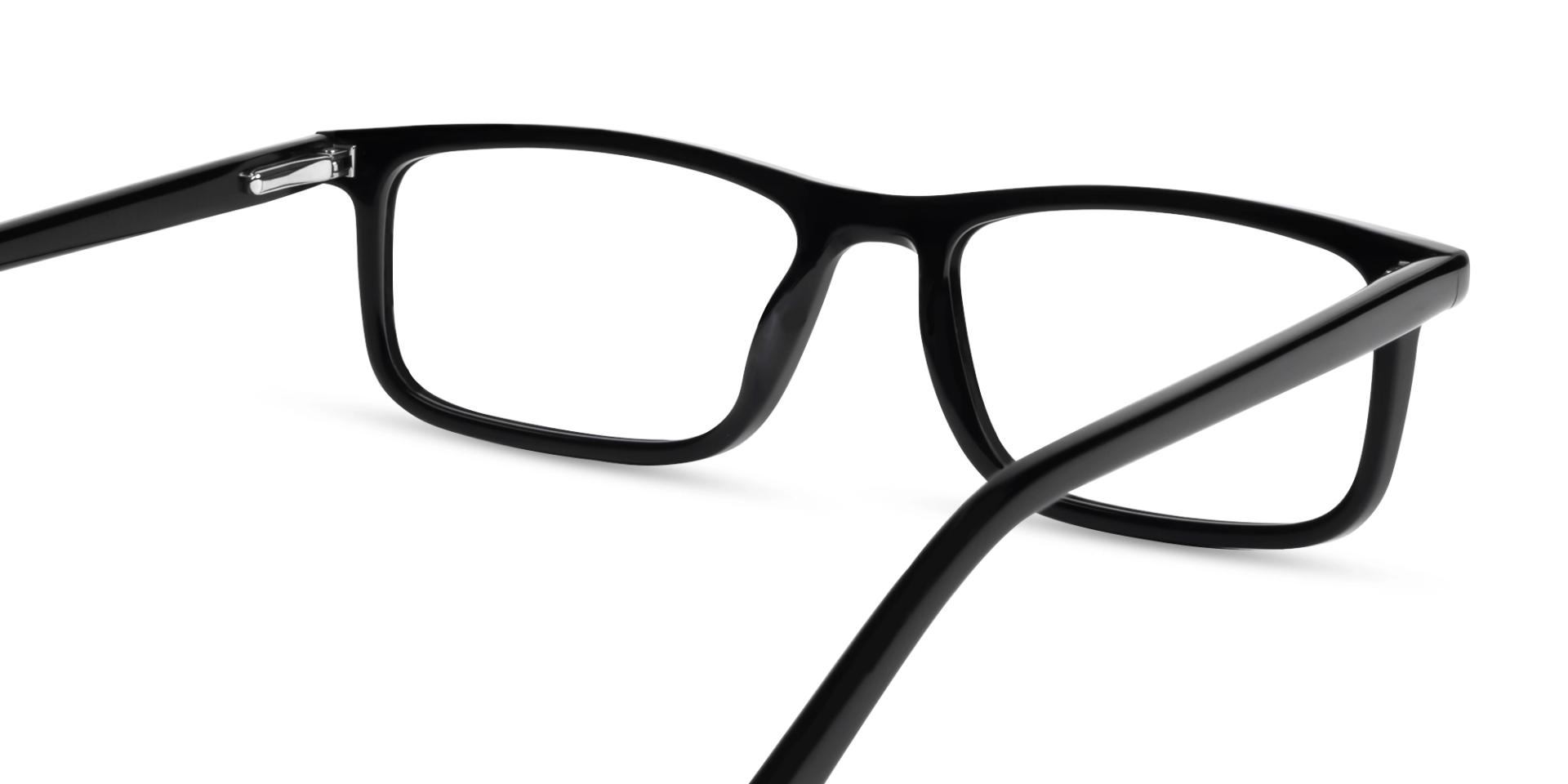 Black Rectangular Magnetic Clip-On Glasses – Yellow & Grey