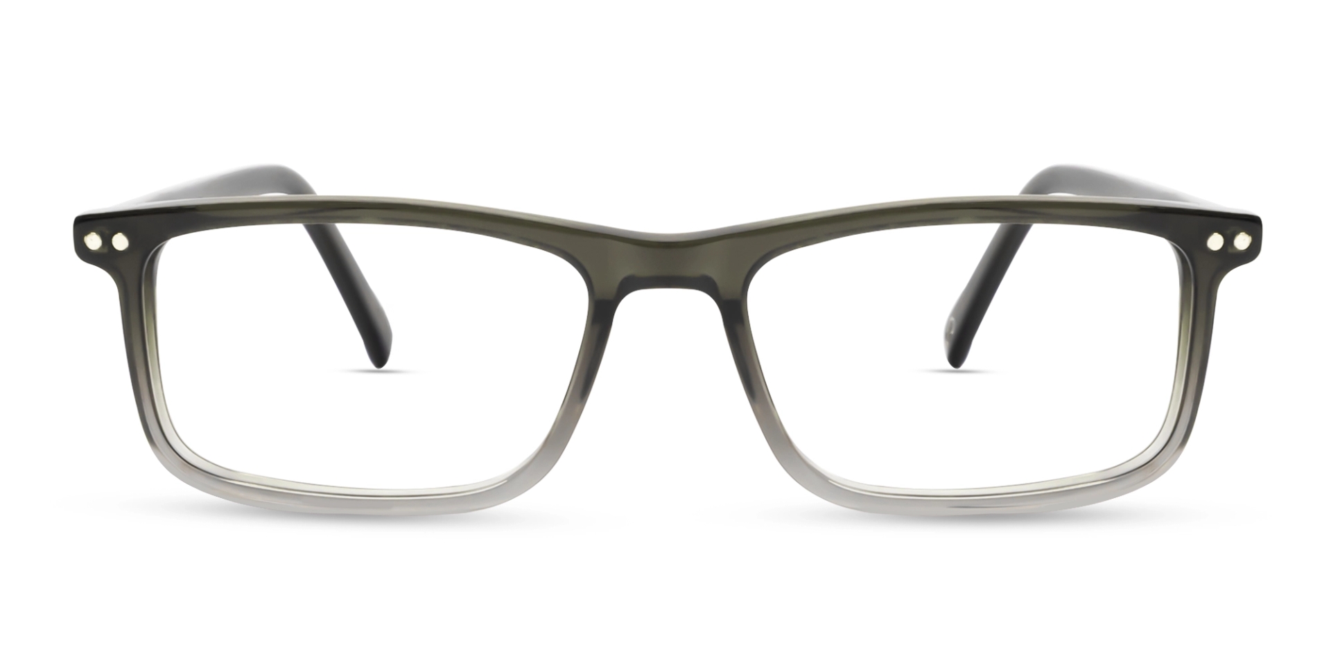 Crystal Grey Ombre Rectangle Clip-On Glasses