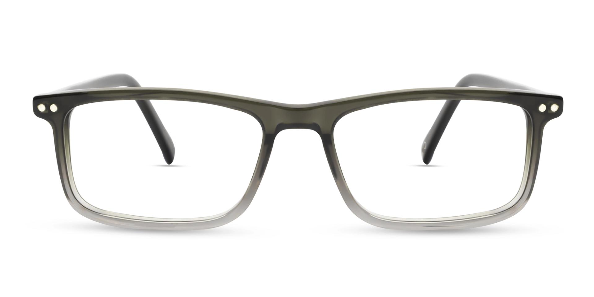 Crystal Grey Ombre Rectangle Clip-On Glasses