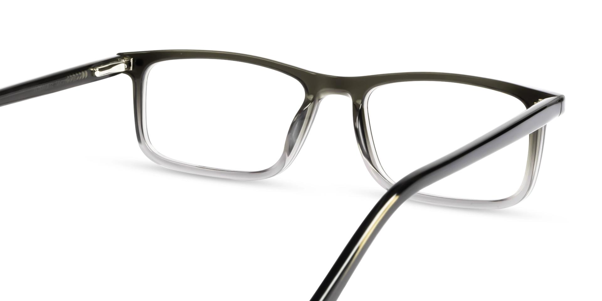 Crystal Grey Ombre Rectangle Clip-On Glasses