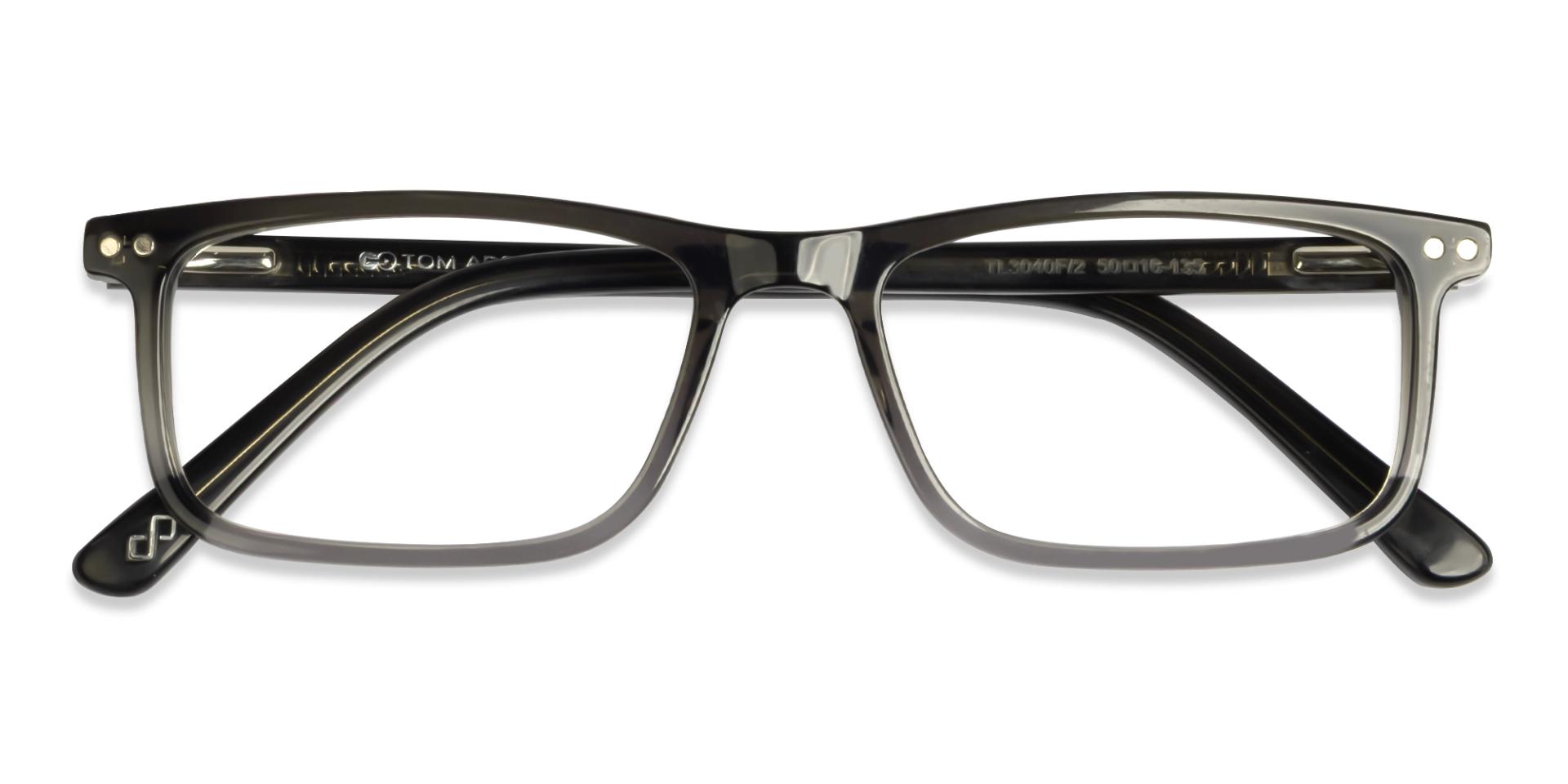 Crystal Grey Ombre Rectangle Clip-On Glasses