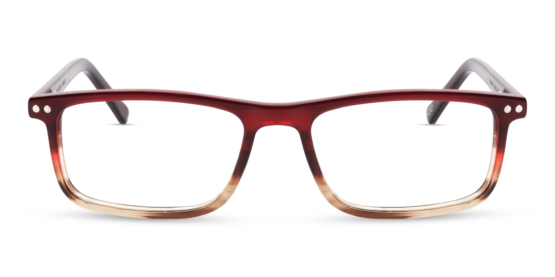 Red & Brown Ombre Clip-On Glasses with Yellow & Grey Lenses Red & Brown Ombre Clip-On Glasses with Yellow & Grey Lenses