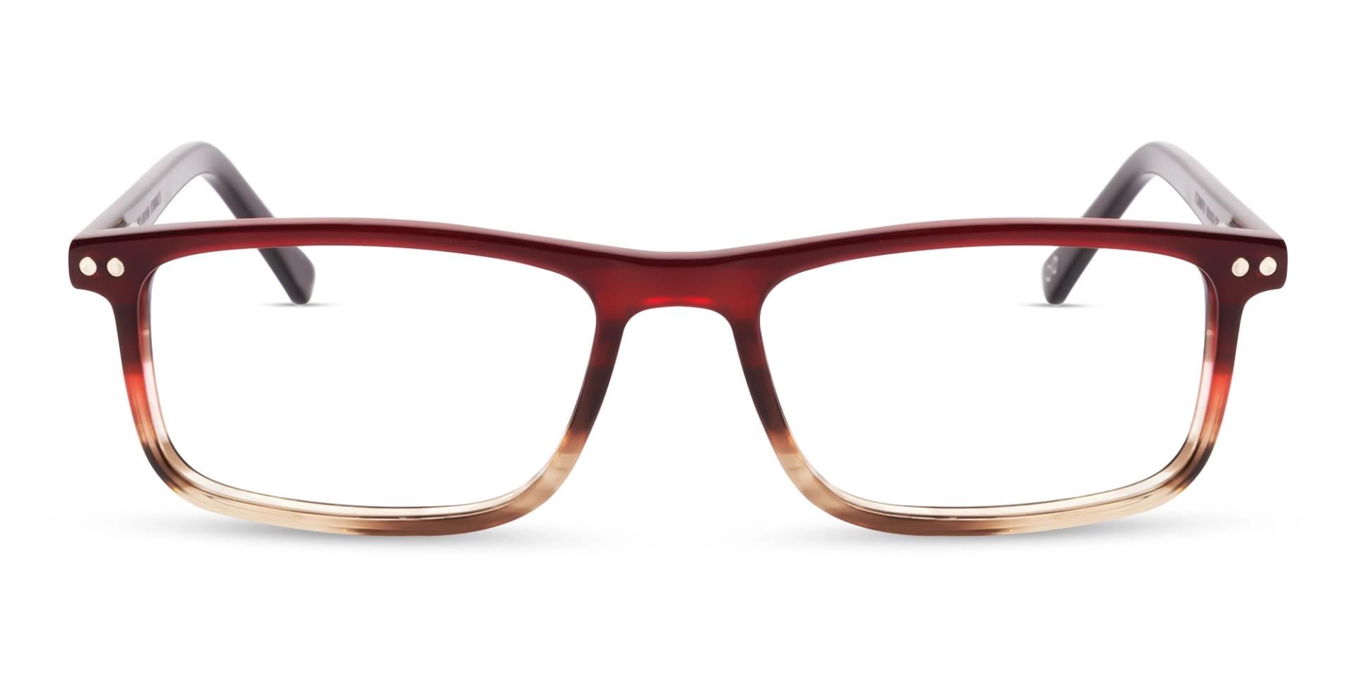 Red & Brown Ombre Clip-On Glasses with Yellow & Grey Lenses Red & Brown Ombre Clip-On Glasses with Yellow & Grey Lenses