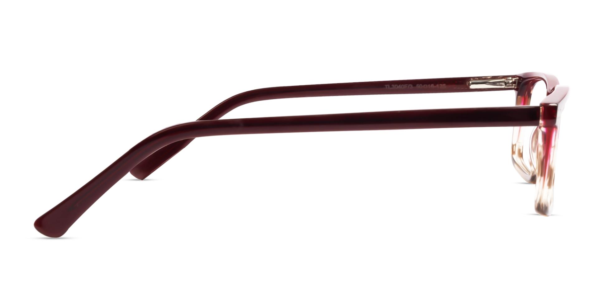 Red & Brown Ombre Clip-On Glasses with Yellow & Grey Lenses