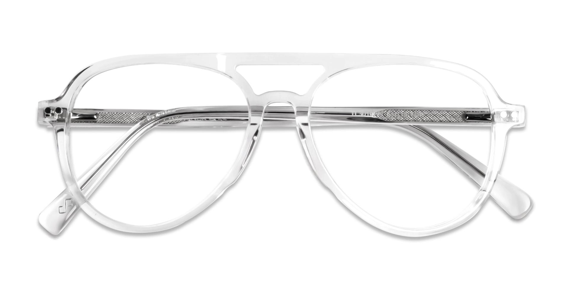 Crystal Clear Pilot Frame - Green & Yellow Clip-On