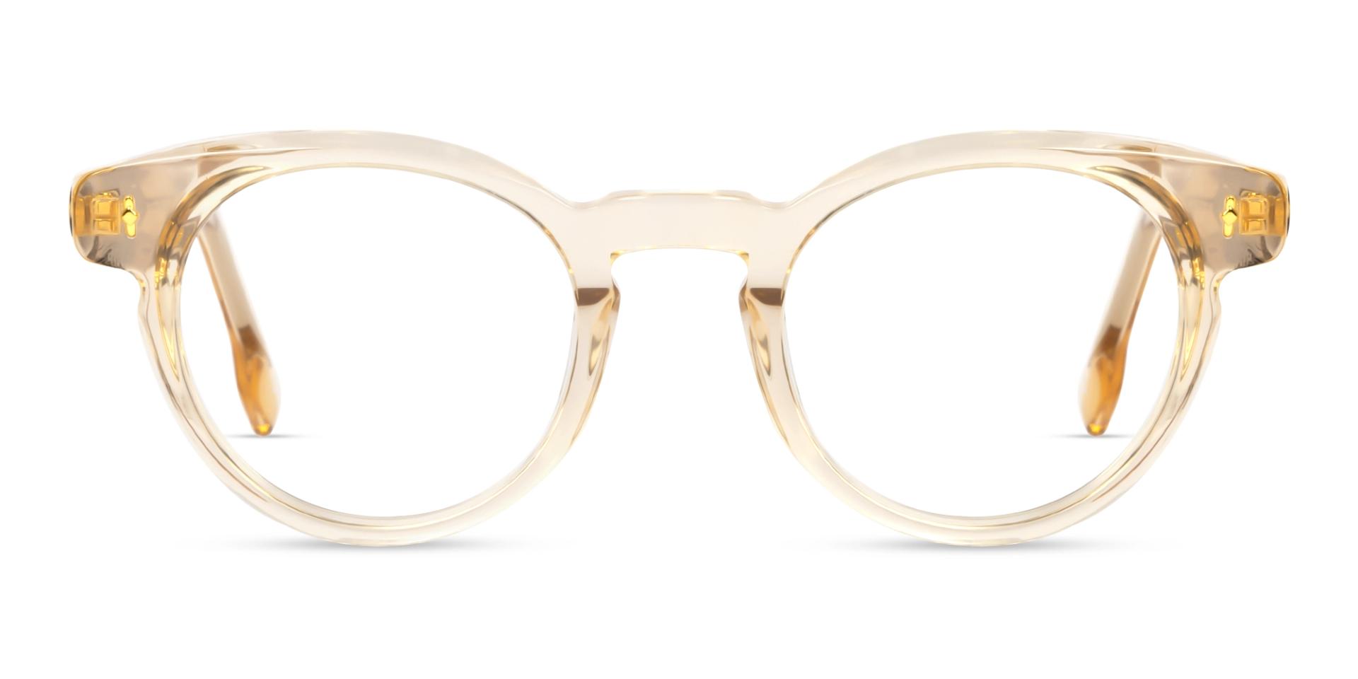 Crystal Gold Round Keyhole Bridge Glasses