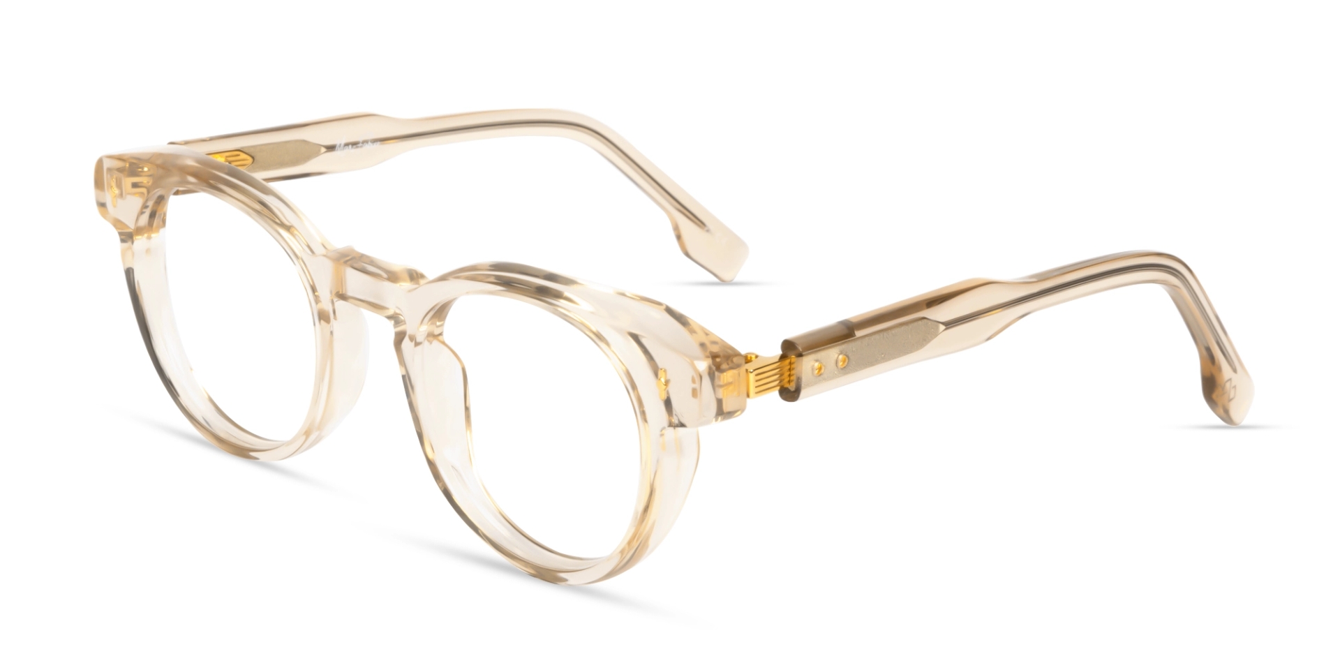 Crystal Gold Round Keyhole Bridge Glasses