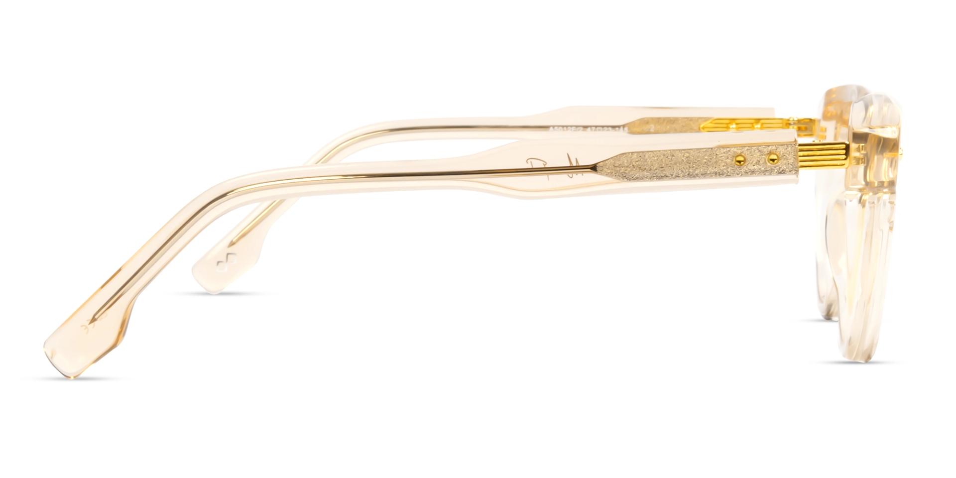 Crystal Gold Round Keyhole Bridge Glasses