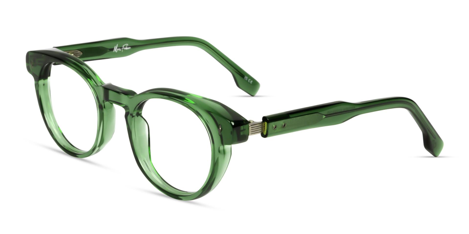 Crystal Green Round Keyhole Bridge Glasses