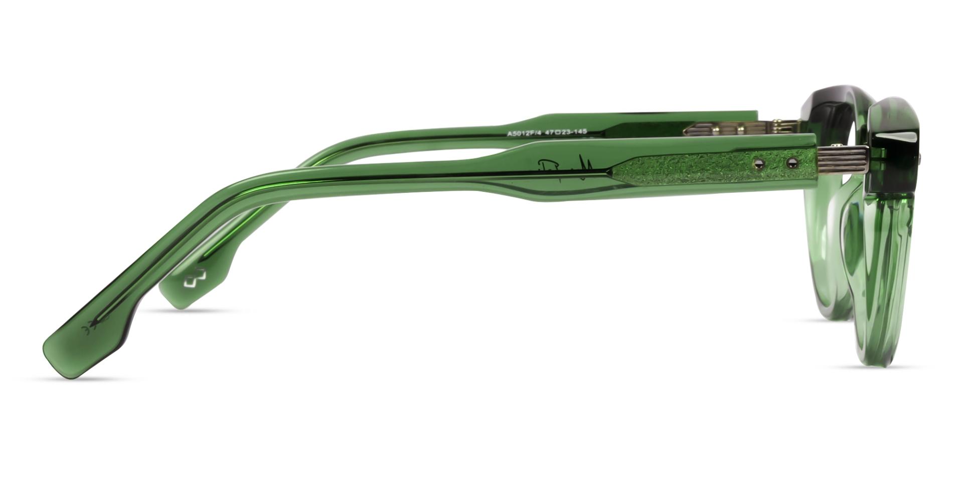 Crystal Green Round Keyhole Bridge Glasses