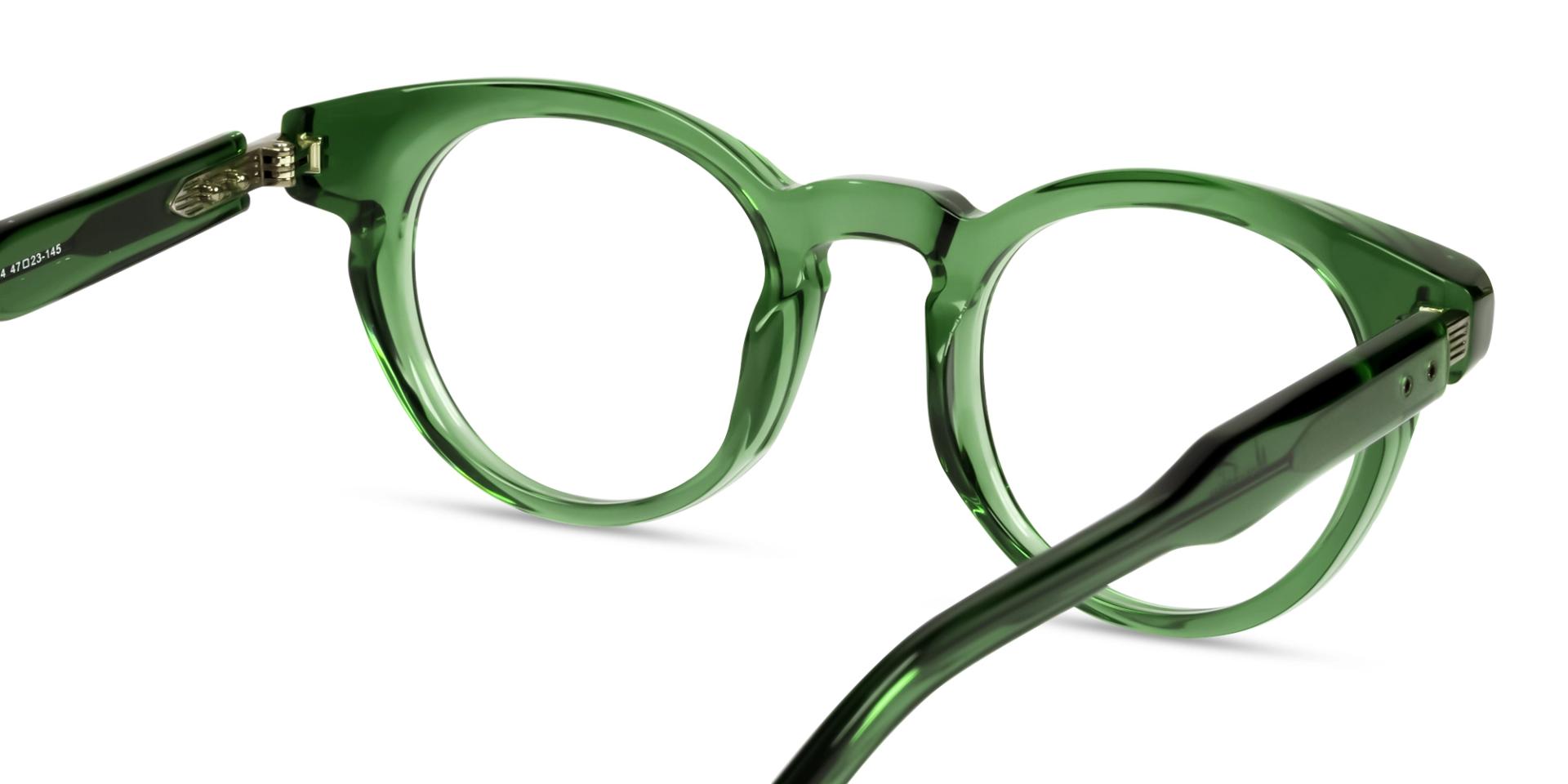 Crystal Green Round Keyhole Bridge Glasses