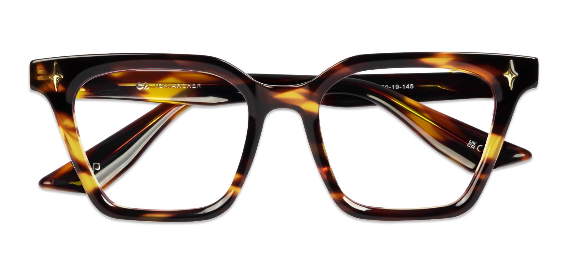 Honey Tortoise Square Acetate Fullrim Glasses