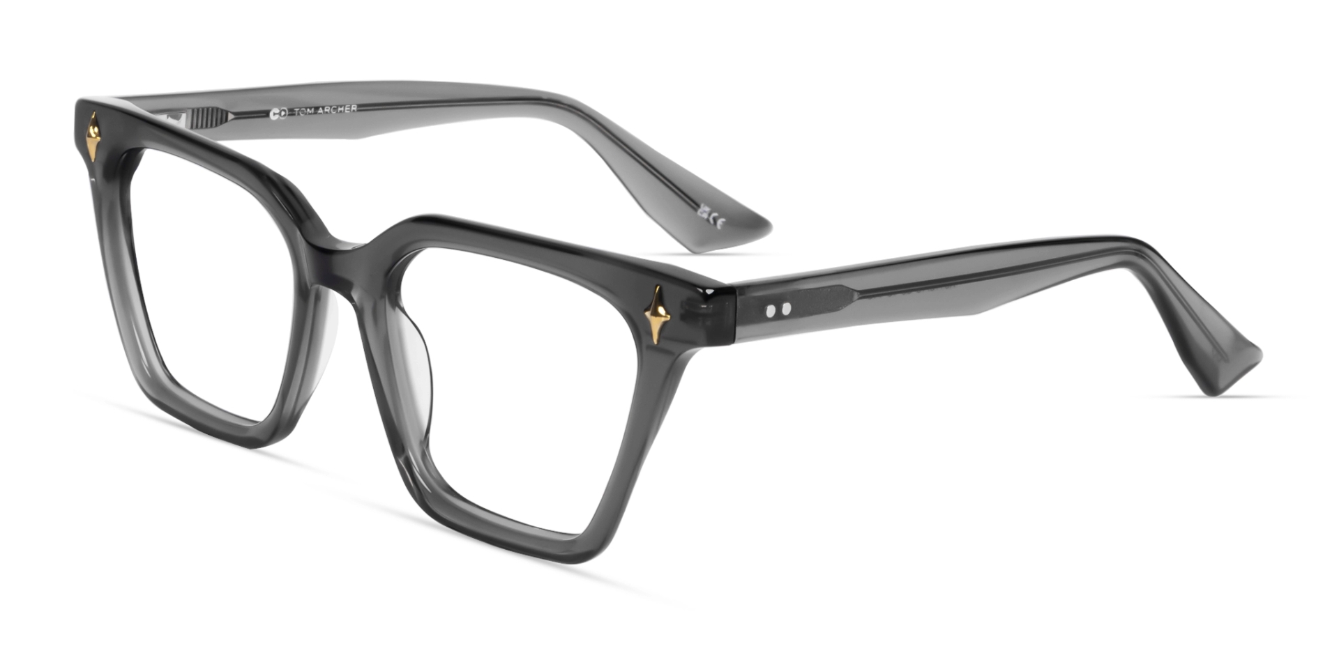 Crystal Grey Square Acetate Fullrim Glasses