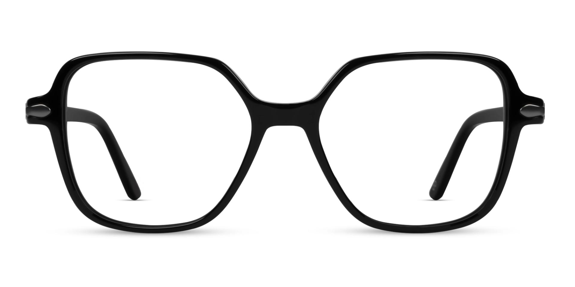 Black Large Geometric Fullrim Glasses