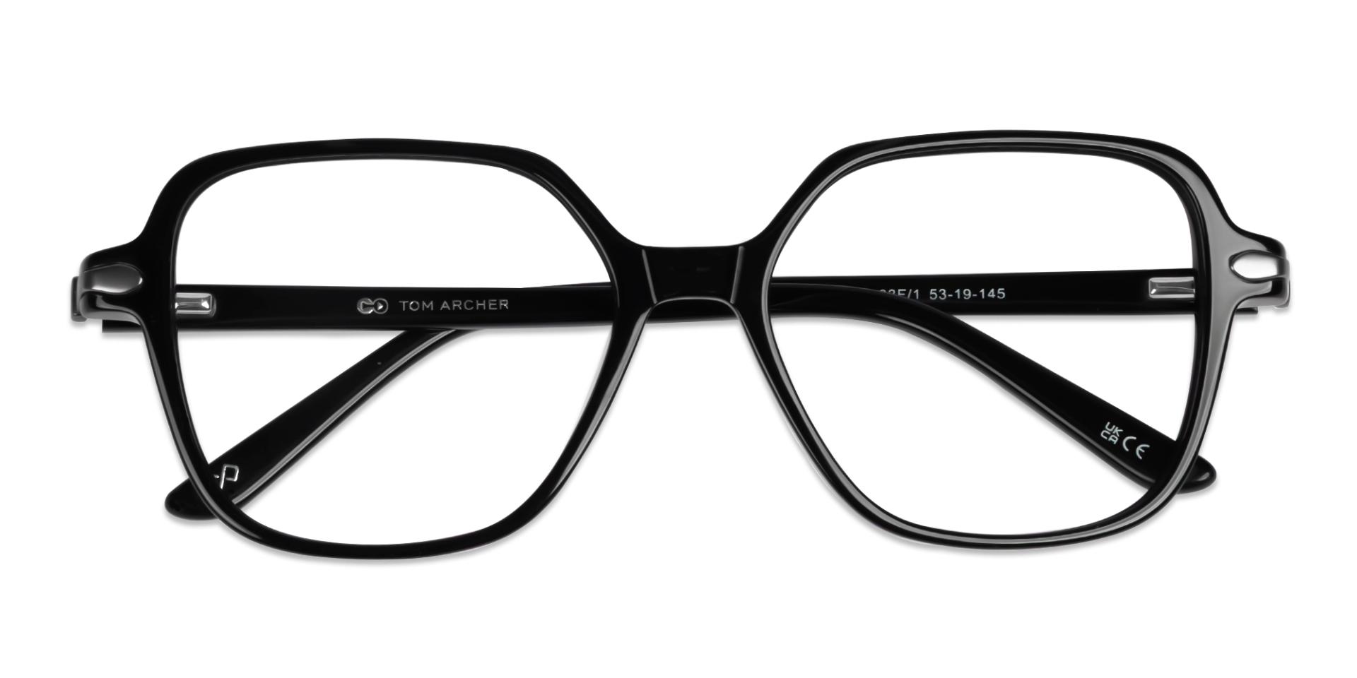 Black Large Geometric Fullrim Glasses
