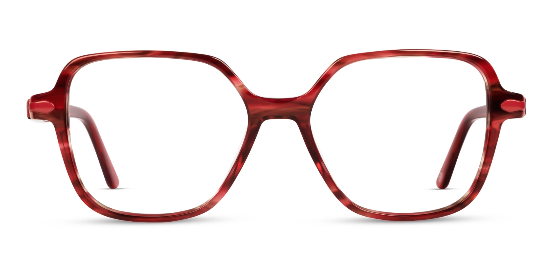 Oversized Red Tortoise Geometric Glasses