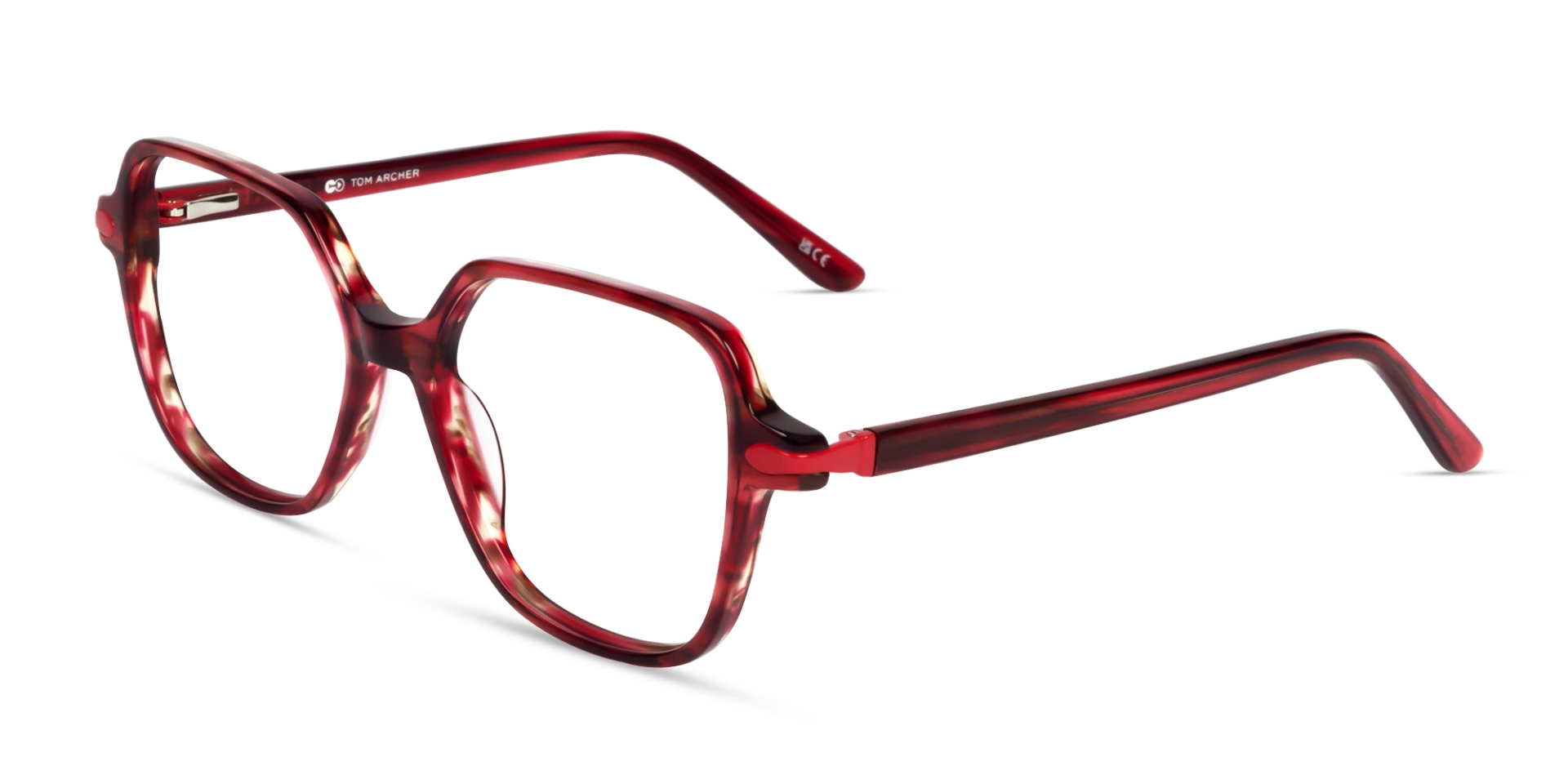 Oversized Red Tortoise Geometric Glasses