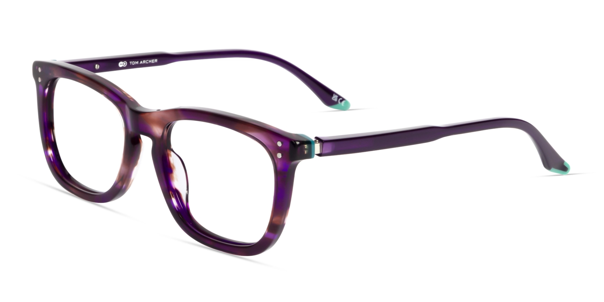 Rectangular Purple Marble Keyhole Bridge Glasses