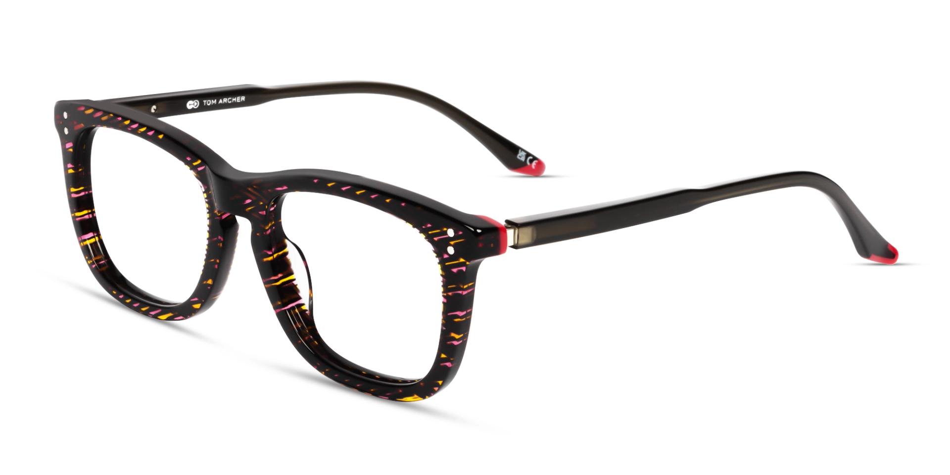 Black Maze Rectangular Keyhole Bridge Glasses