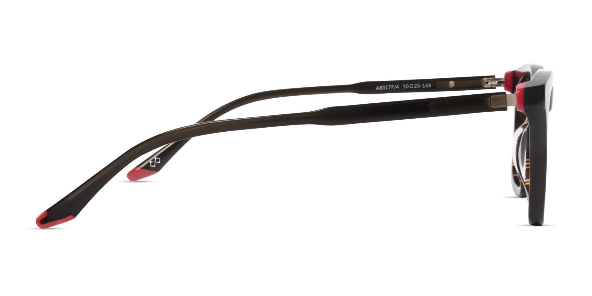Black Maze Rectangular Keyhole Bridge Glasses