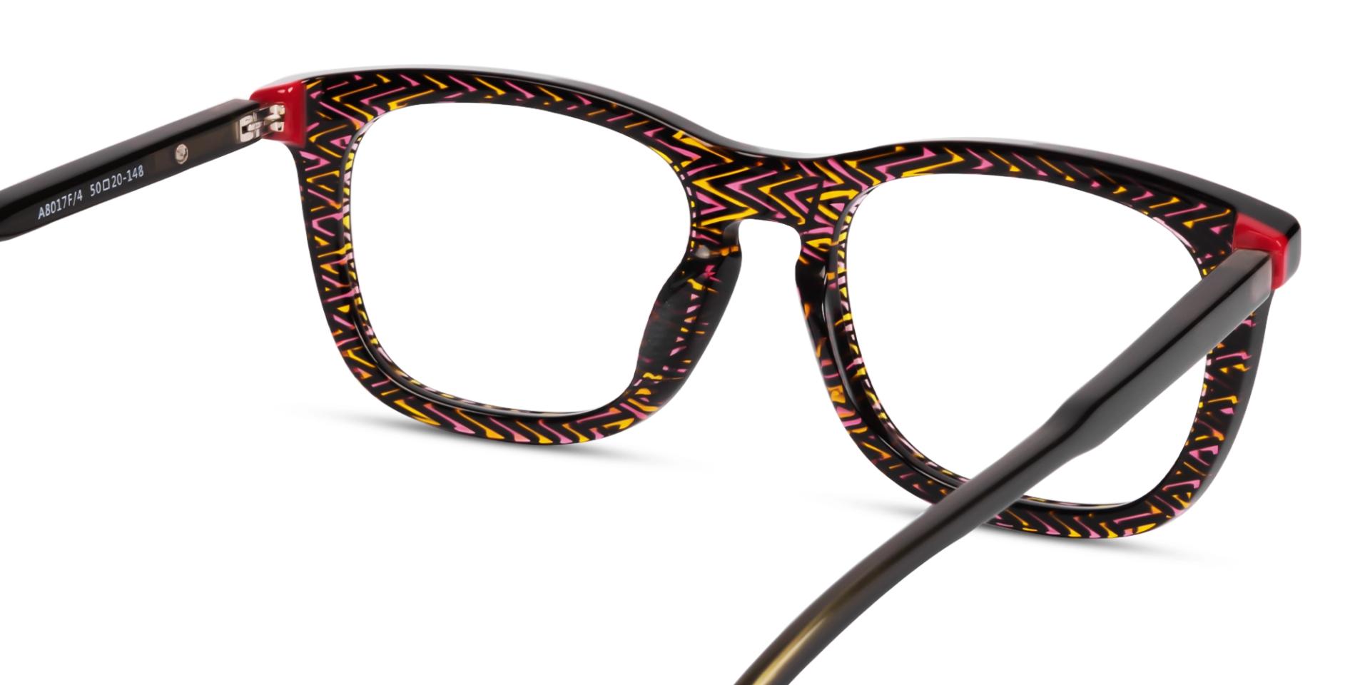 Black Maze Rectangular Keyhole Bridge Glasses