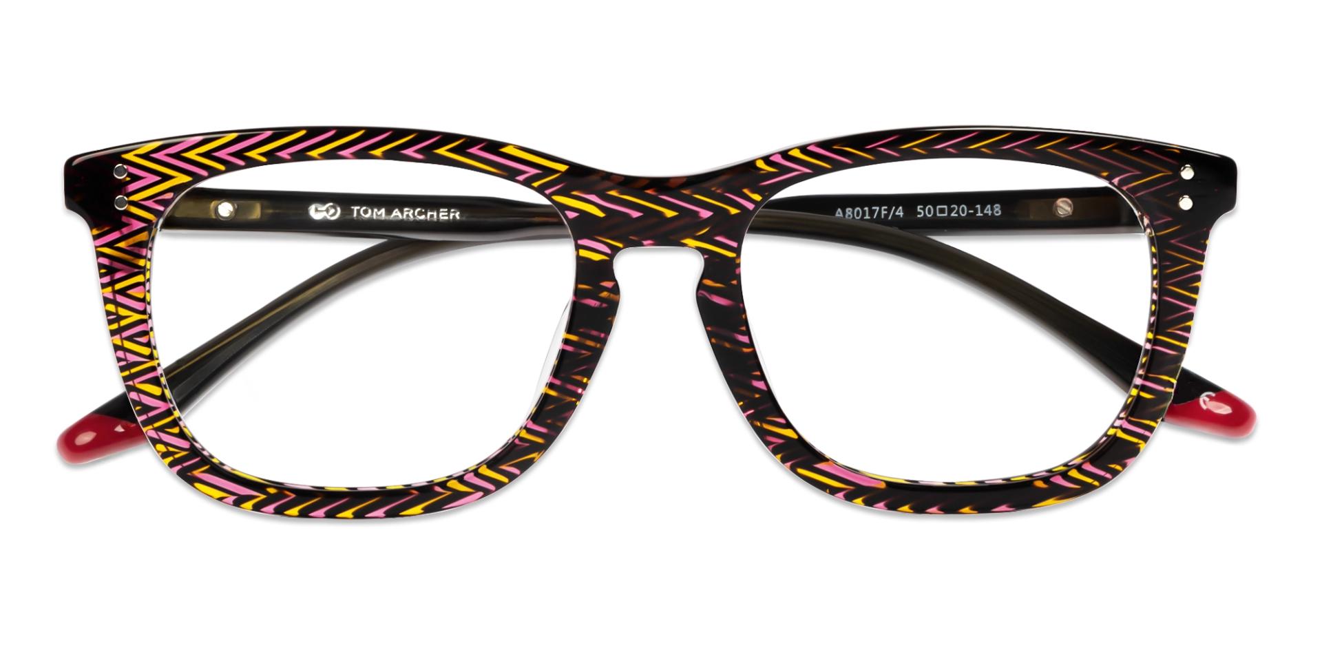 Black Maze Rectangular Keyhole Bridge Glasses