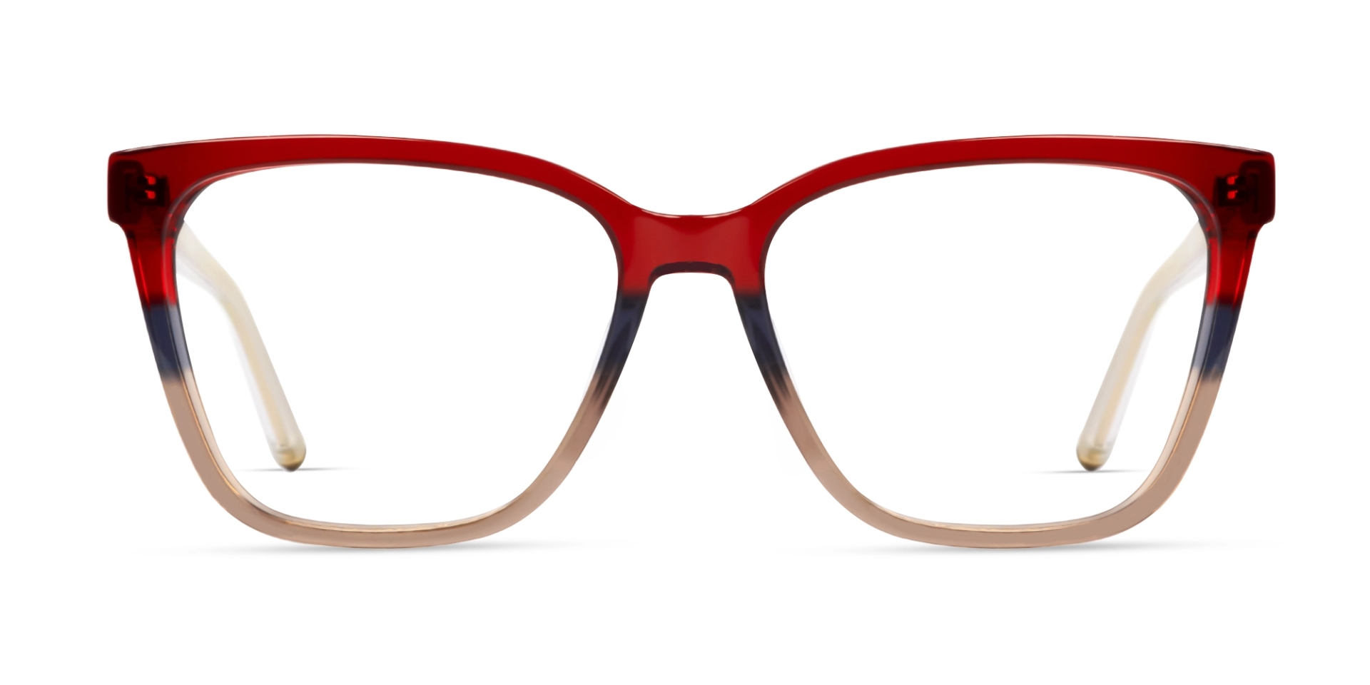 Red & Brown Ombre Cateye Fullrim Glasses