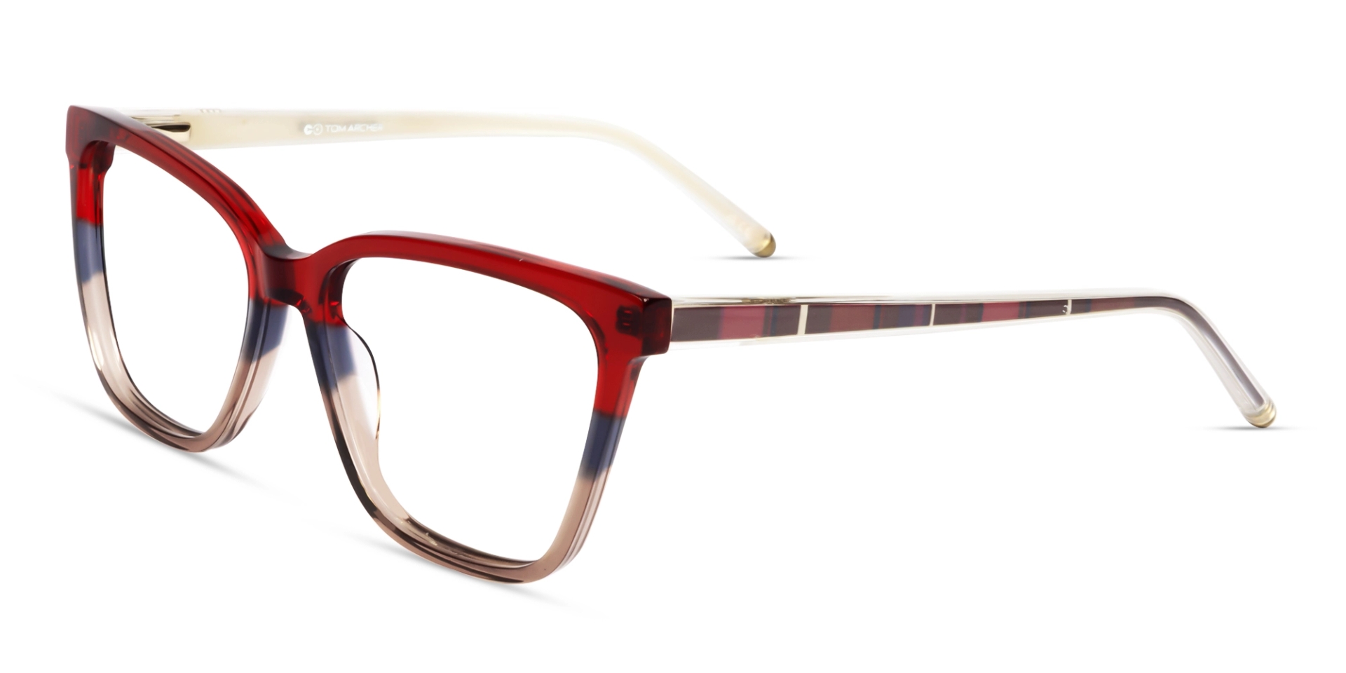 Red & Brown Ombre Cateye Fullrim Glasses