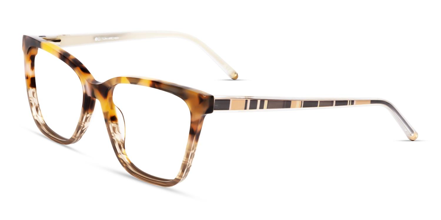 Yellow Tortoise & Brown Cateye Fullrim Glasses