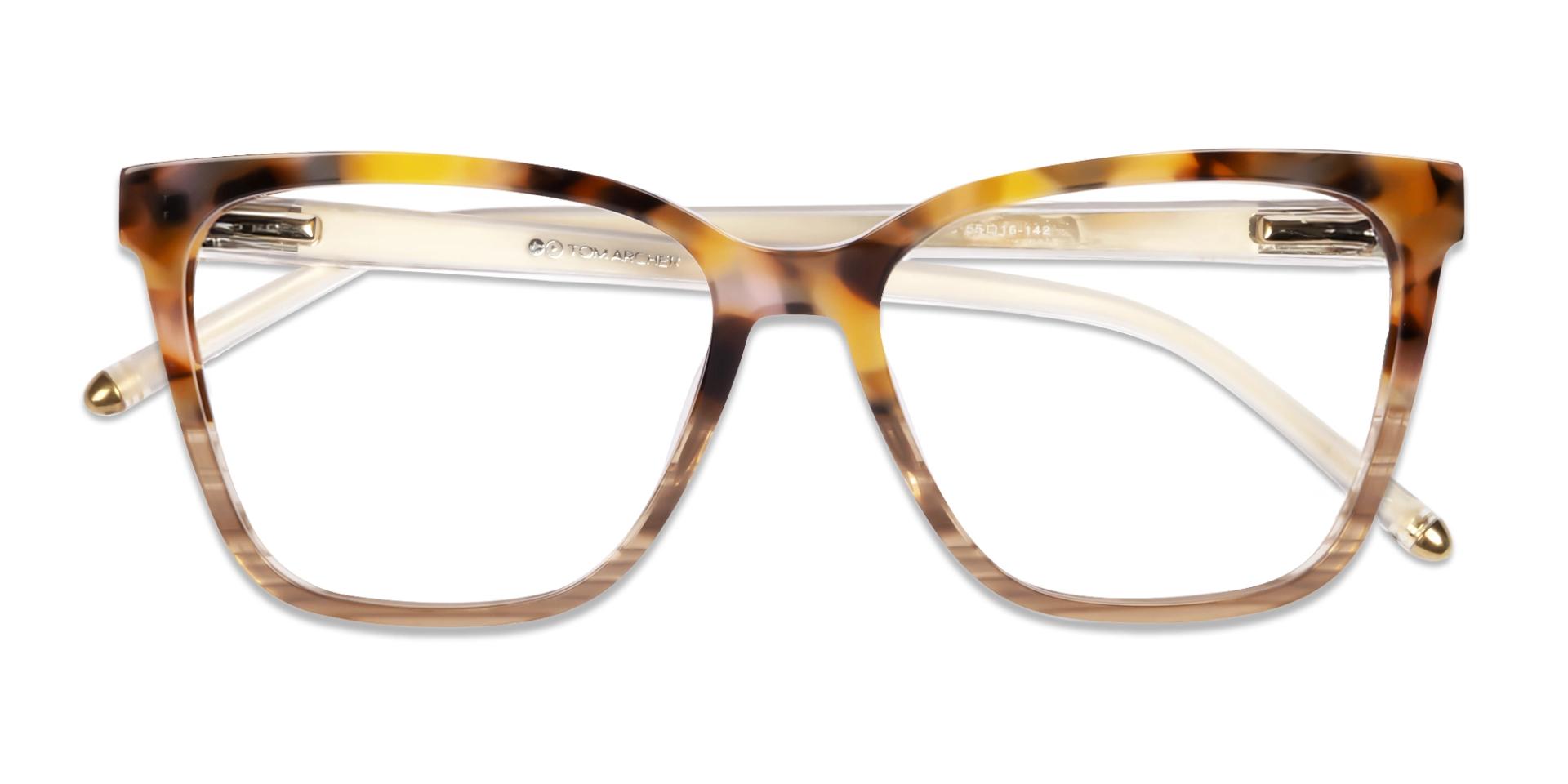 Yellow Tortoise & Brown Cateye Fullrim Glasses