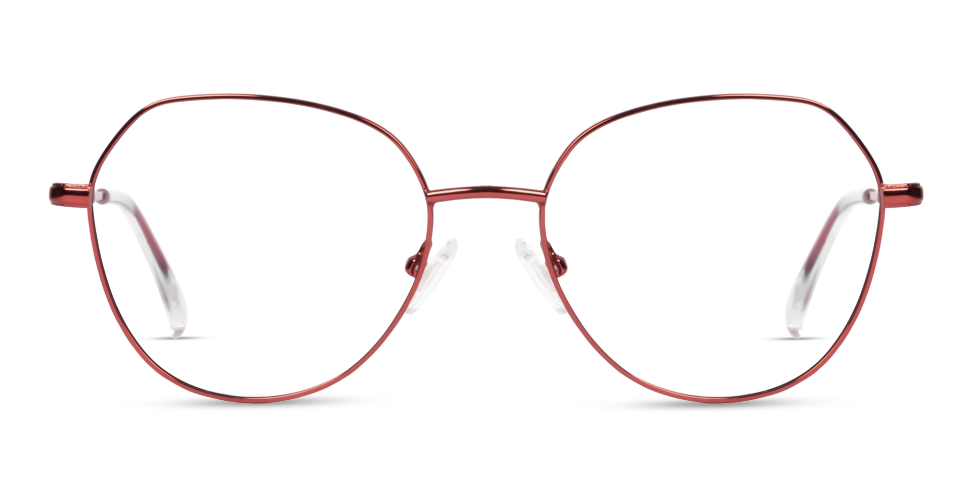 Red Geometric Round Fullrim Glasses