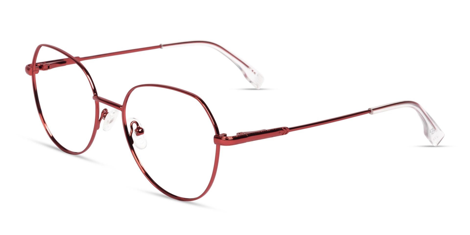 Red Geometric Round Fullrim Glasses