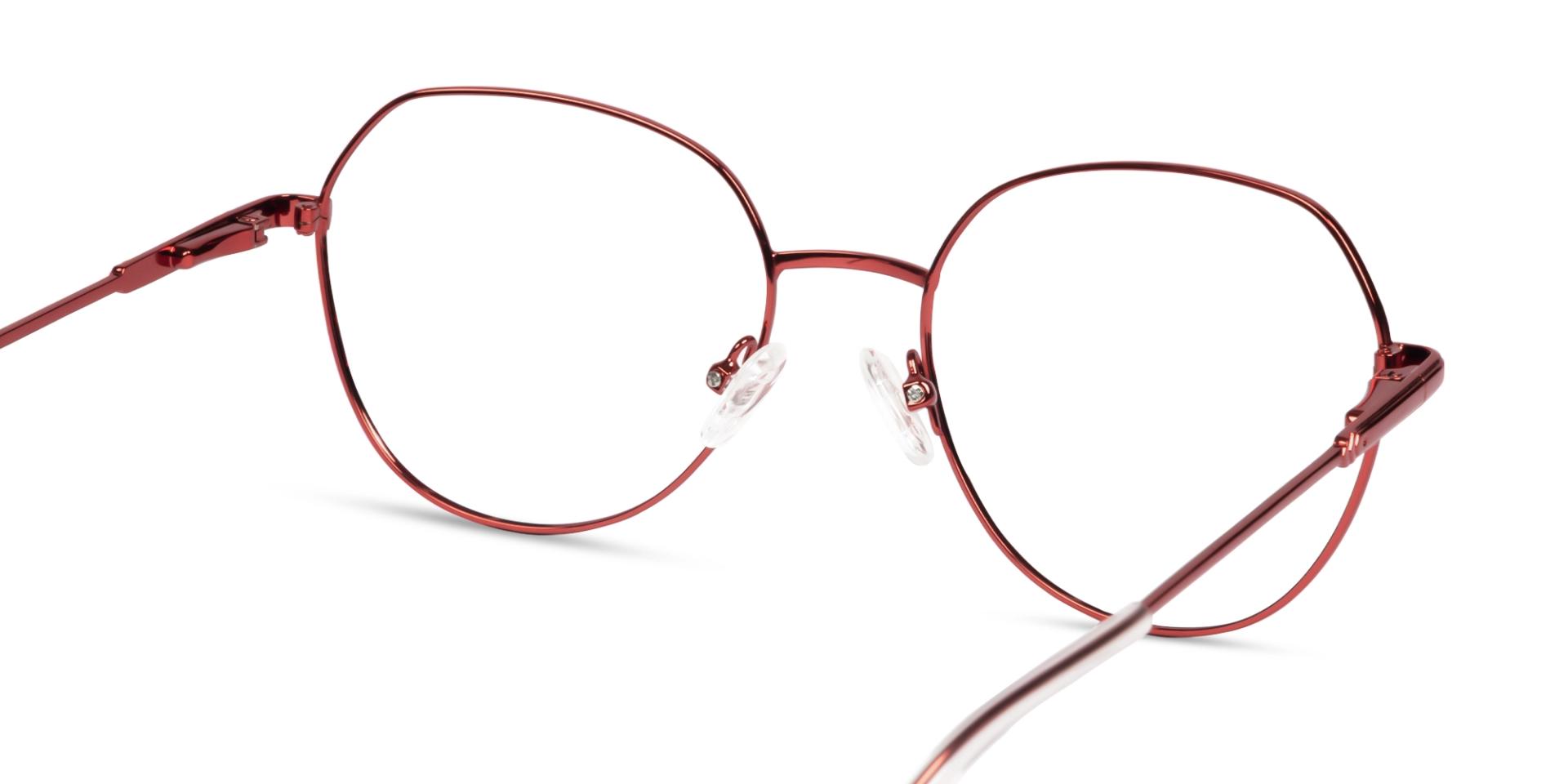 Red Geometric Round Fullrim Glasses