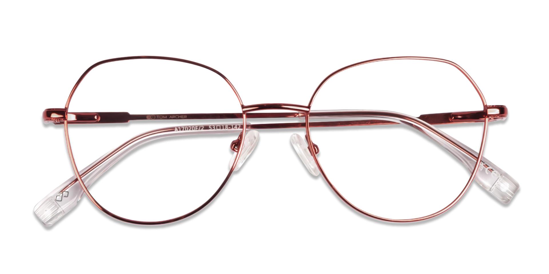 Red Geometric Round Fullrim Glasses
