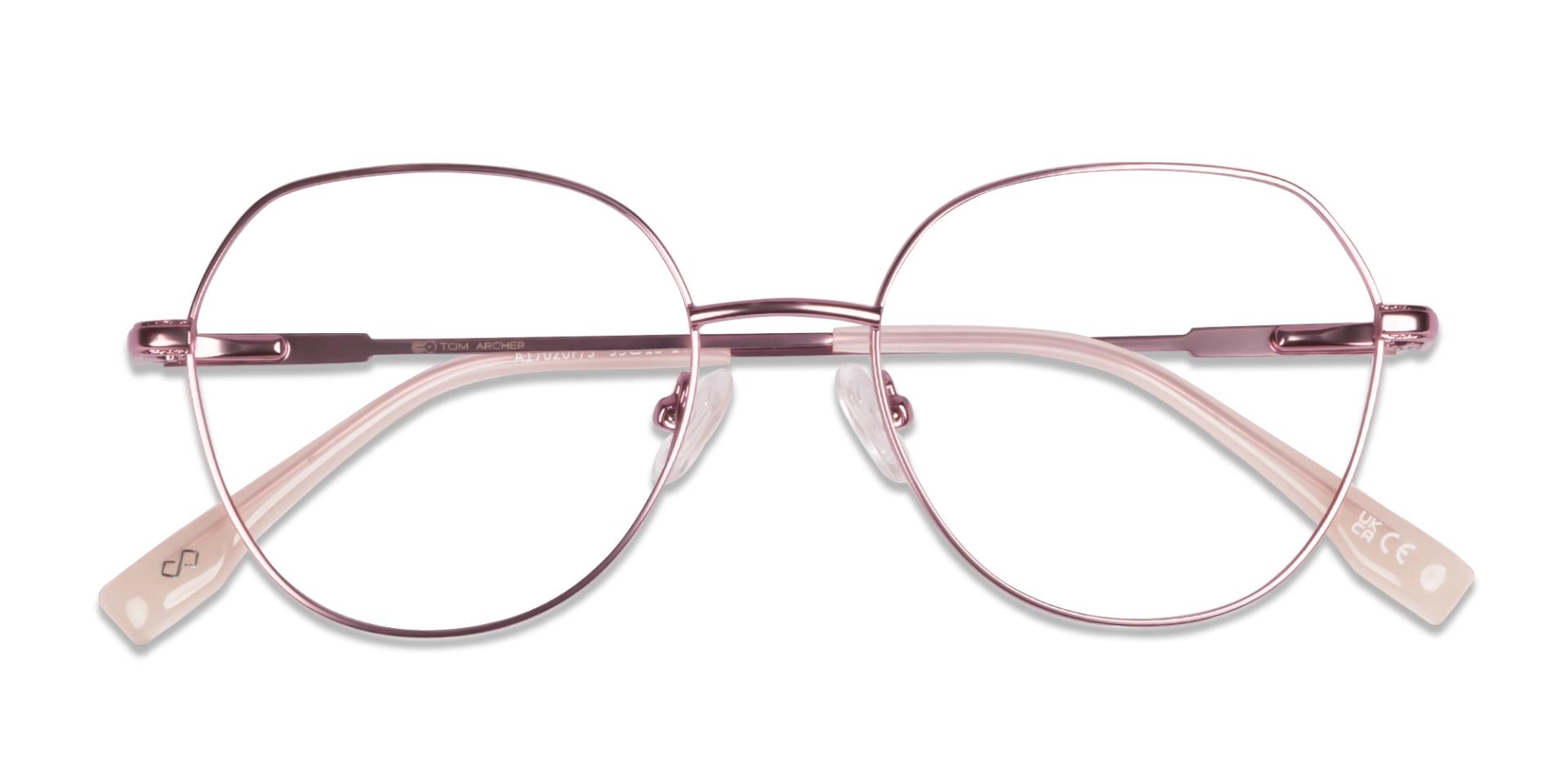 Geometric Rose Gold Metal Fullrim Glasses